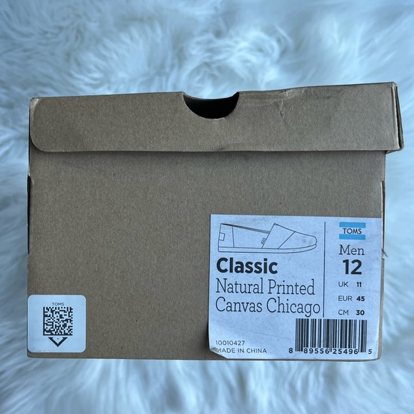 🆕 TOMS Men's Canvas Slip-On Shoes City Map Chicago Print Size 12 Casual - Picture 5 of 7